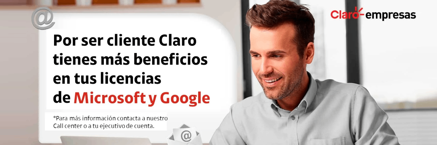 Promoción Claro Empresas El Salvador con beneficios en licencias de Microsoft y Google para clientes corporativos
